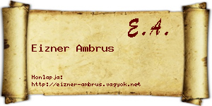 Eizner Ambrus névjegykártya